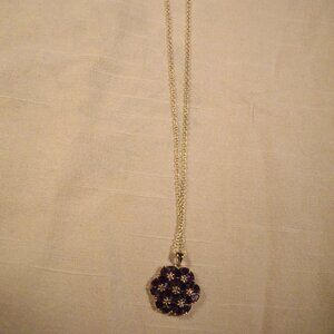 BEAUTIFUL Goldtone Amethyst and CZ necklace